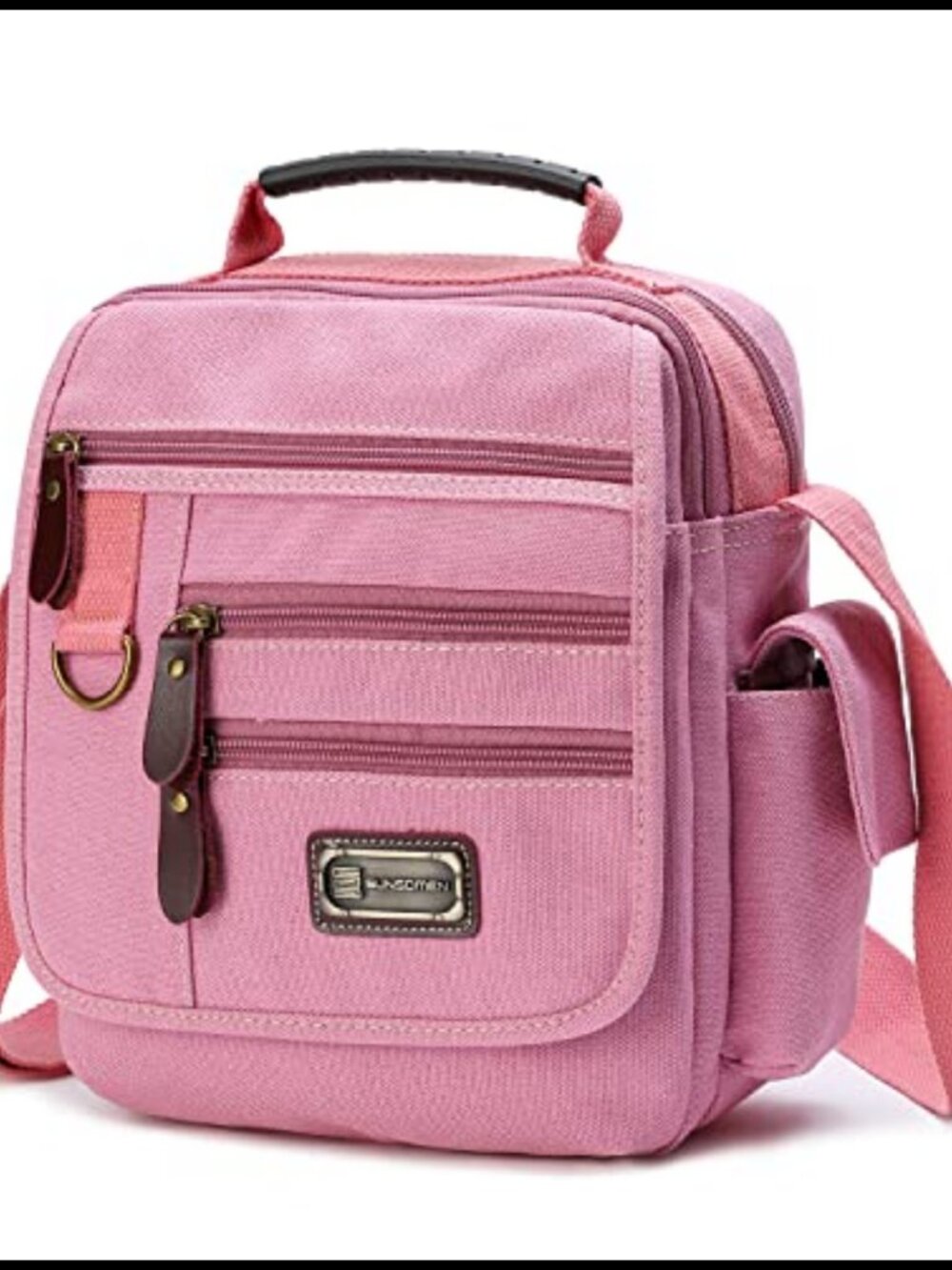 Canvas Shoulder Bag Small Messenger Crossbody Bag Work Bag Vintage